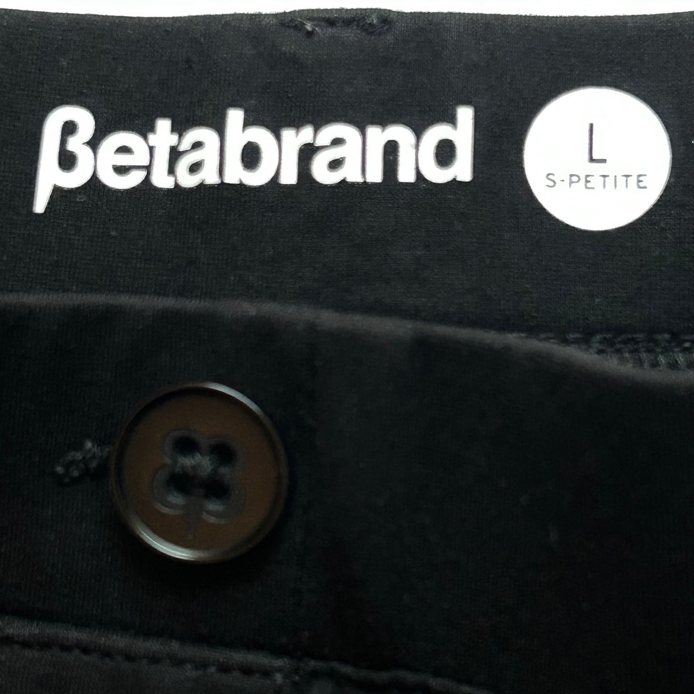 Betabrand Dress Pant Yoga Pants Black Cropped Cuffed Straight‎ Leg Petite Large - Picture 8 of 12